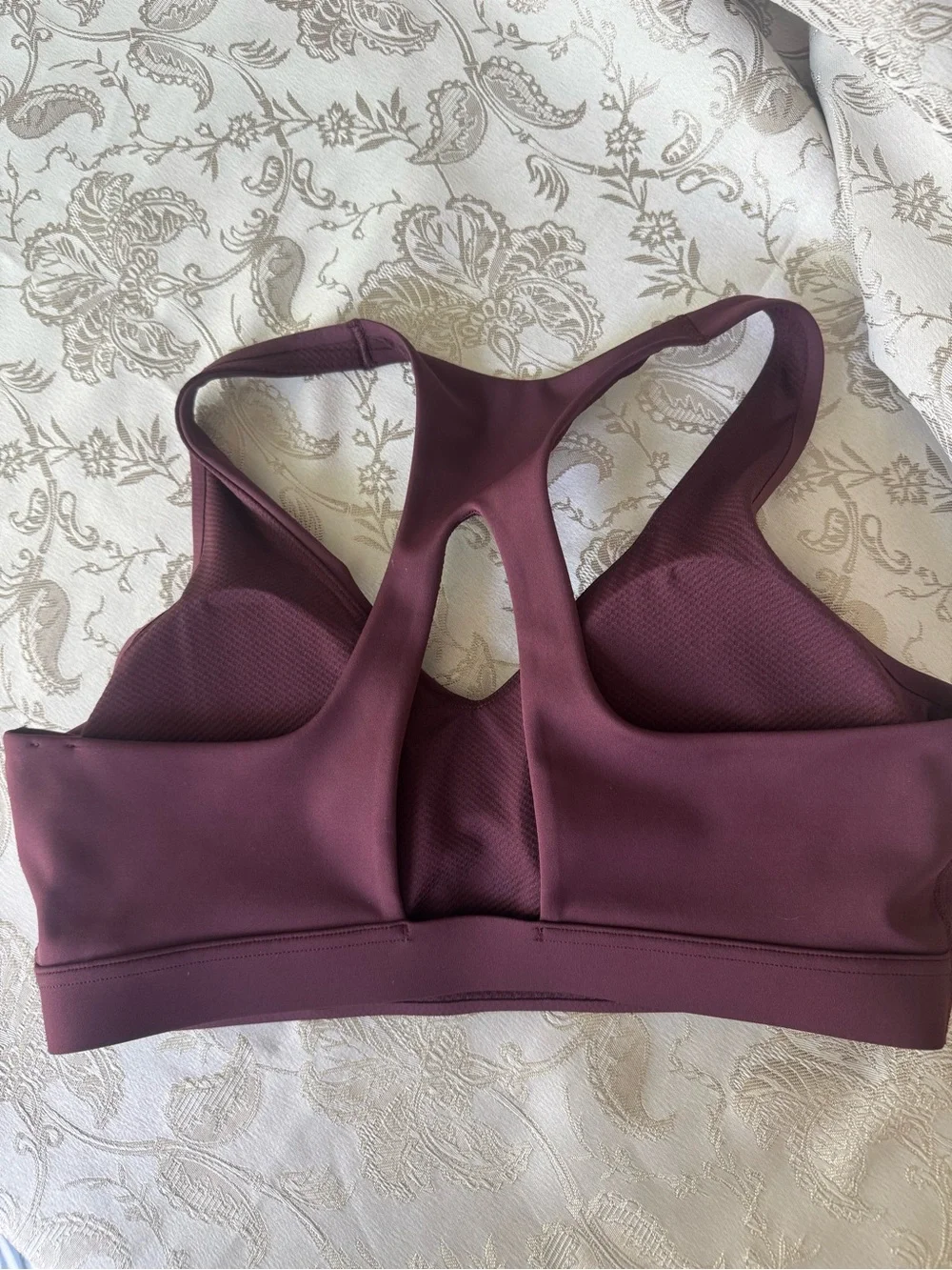 Nike Maroon Universa Keyhole Sports Bra